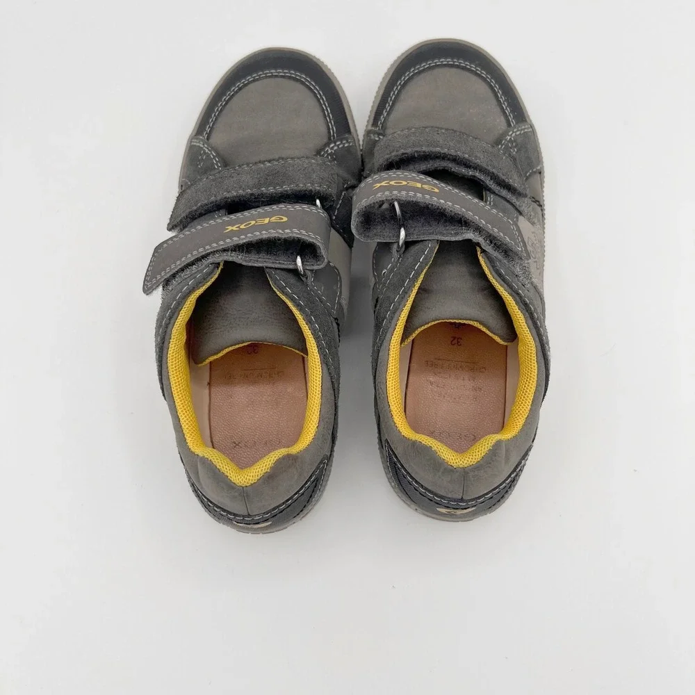 Geox Kids Gray‎ Yellow Adjustable Strap Sneakers Shoes Size US 1 Athletic Comfot - Picture 8 of 8